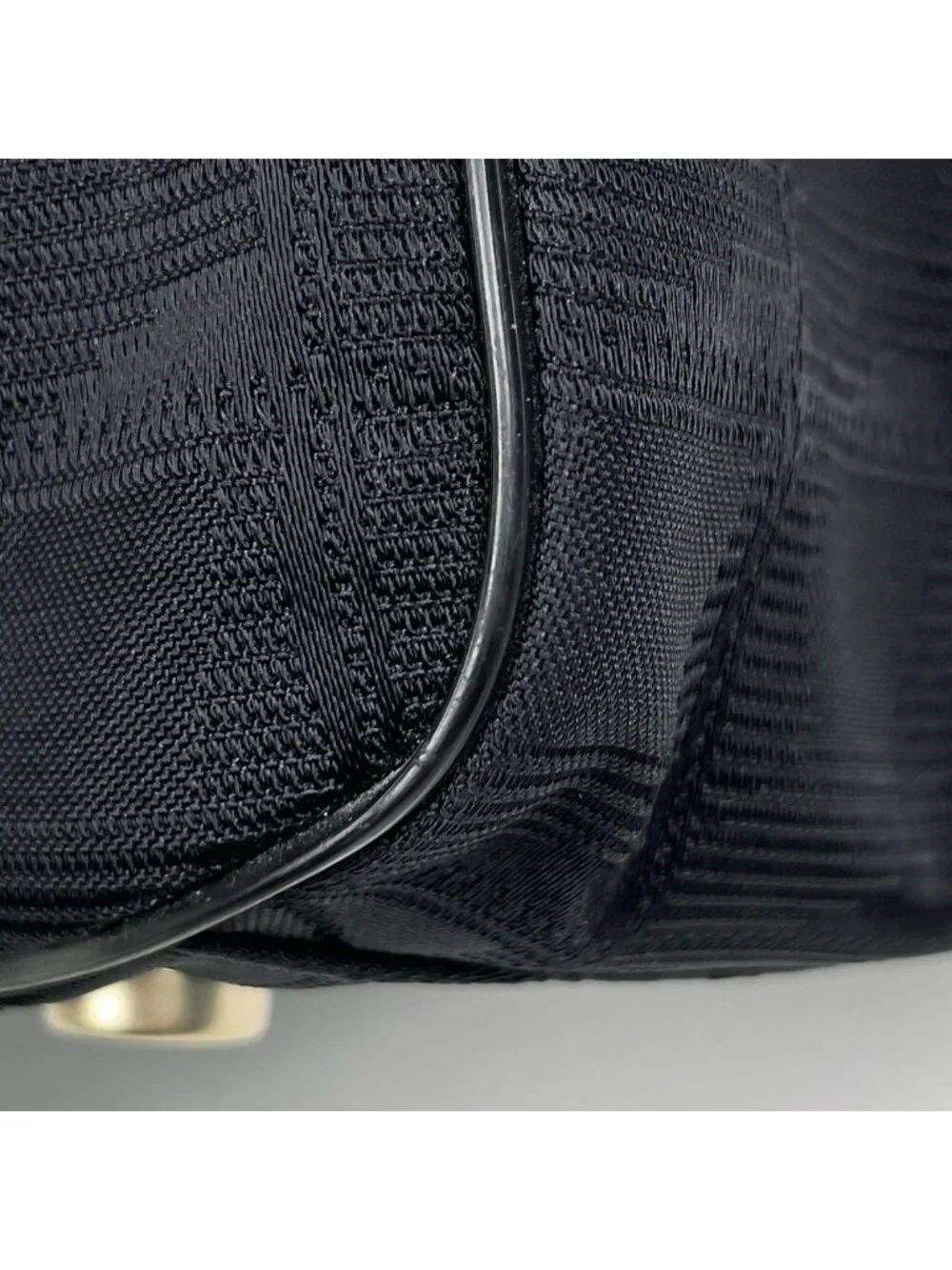 Chanel New Travel Line Handbag CC Logo Nylon Jacquard Black